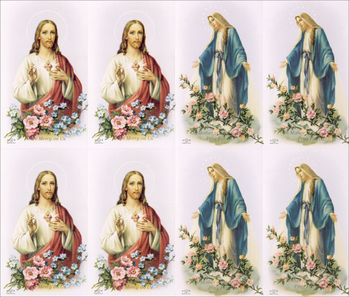 Jesus/Mary with Flowers - 2 Card Series