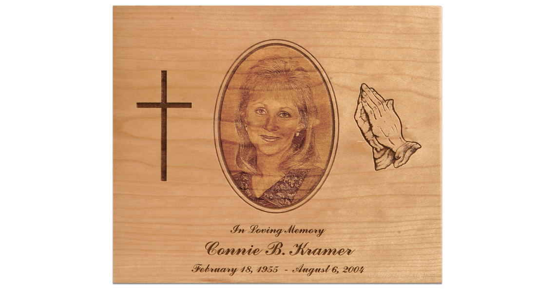 Customized Urn Panel (2 pieces of clip art, 1 photo and personalization)